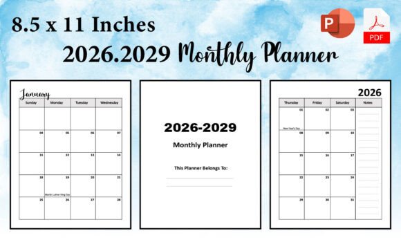 2026-2029 Monthly Planner Large Size: A Comprehensive Guide for Effective Planning