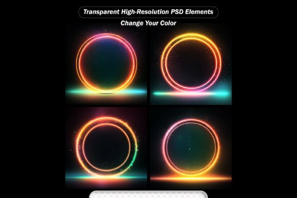 Circle Border with Light Effects. Vector