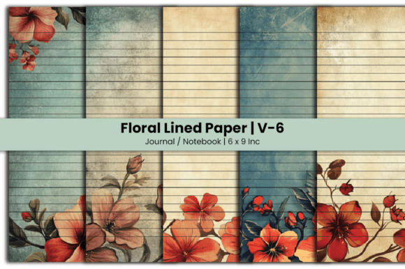 Floral Lined Paper for Creative Projects