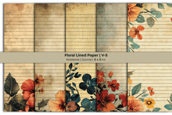 Floral Lined Paper Lined Paper Bundle