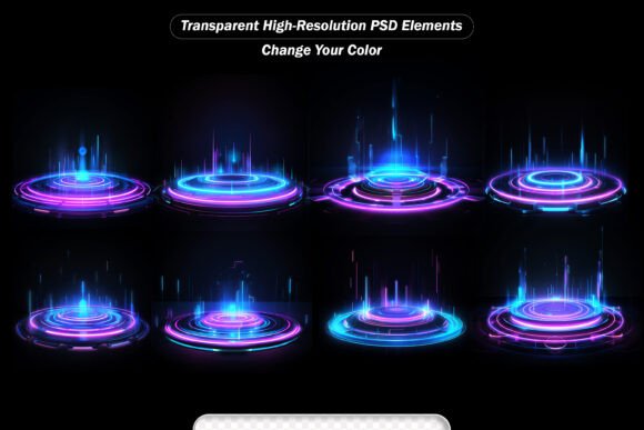 Futuristic Circle Portal Glowing