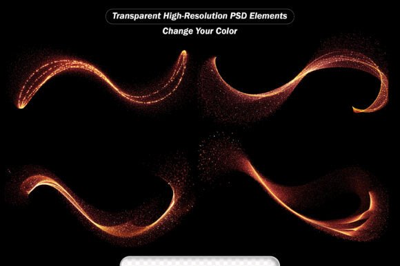 PSD Stardust Wave Golden Dust Trail: Enhancing Visual Projects with Dynamic Light Effects