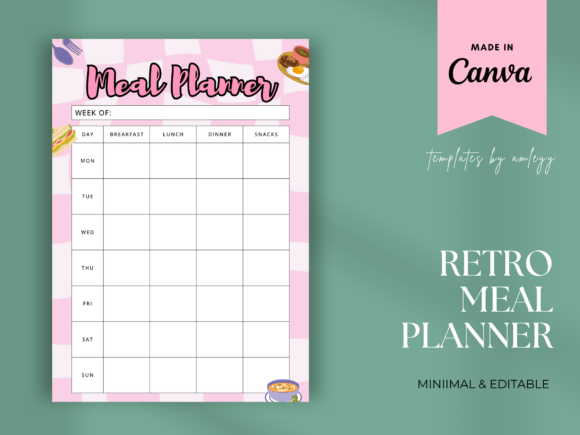 Reviving the Past with a Retro Meal Planner Template Canva
