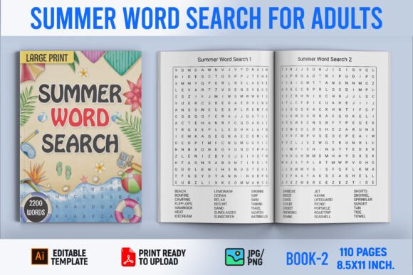 Summer Word Search for Adults