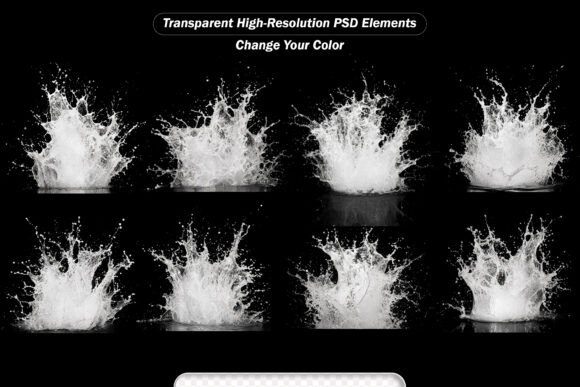 Water Splash Isolated on Black Background