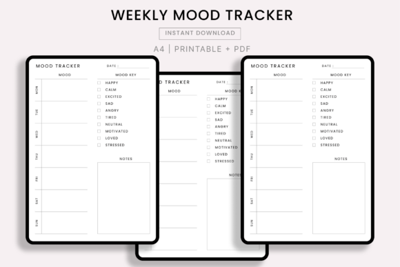 Weekly Mood Tracker – Mental Health and Understand Your Emotions